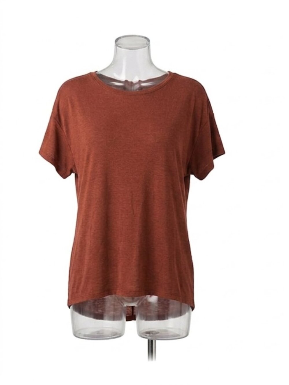 PrAna Foundation Collection Short-Sleeve Slub Fit Crew Tee in Burnt Orange (M)
